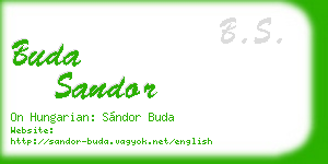 buda sandor business card